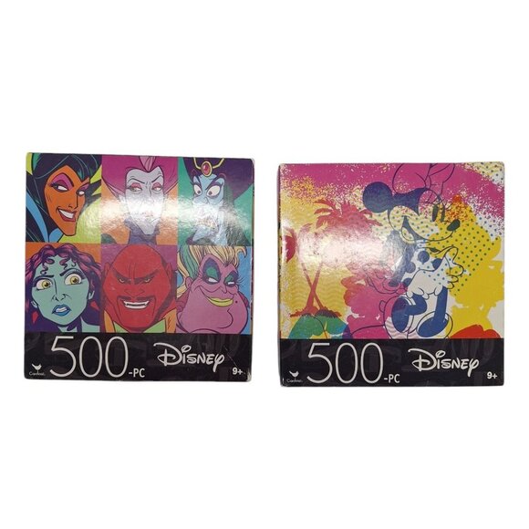 Disney Puzzles 500 Pieces Small Minnie Mouse Villians Colorful Cartoon Sealed - Picture 5 of 5